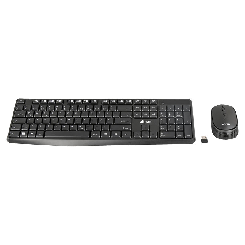 ULTRON Kabelloses Tastatur-Maus-Set – Einfaches Arbeiten, Deutsch Layout
