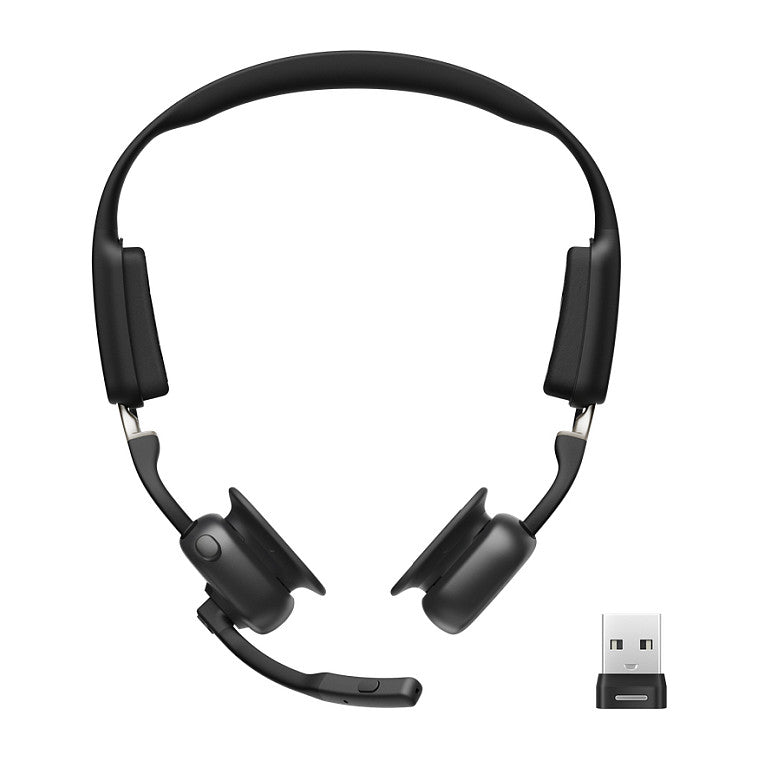 Shokz OpenMeet UC Headset – Offenes Ohr, Bluetooth, USB-A Adapter