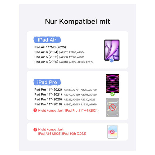 INATECK iPad-Tastatur – Kompatibel mit iPad Air/Pro, Violett