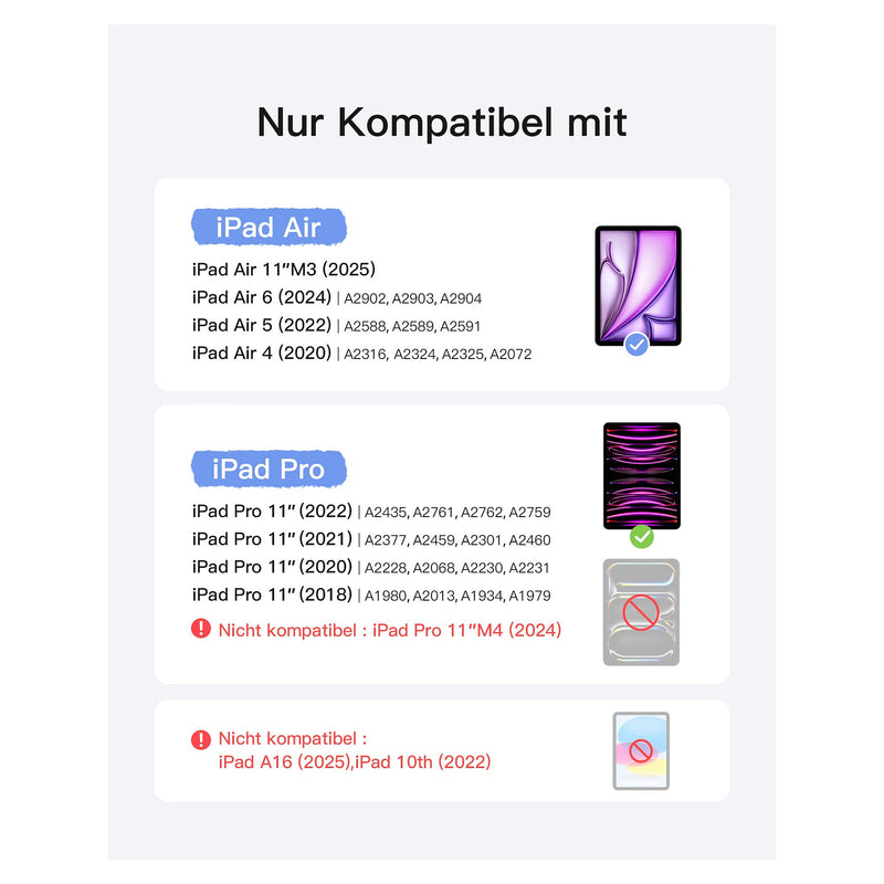 INATECK iPad-Tastatur – Kompatibel mit iPad Air/Pro, Violett