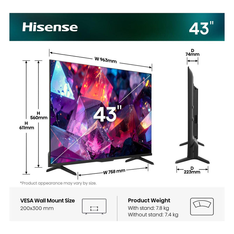 Hisense 43" 4K Smart-TV – Großes Display, Smart-Funktionen