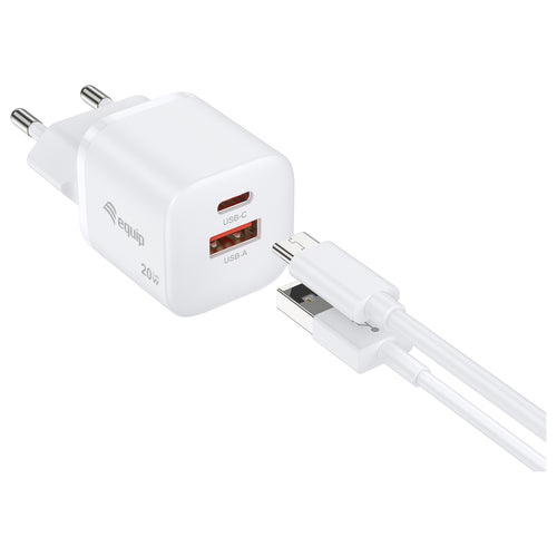 Equip 2-Port Ladegerät – USB-C & USB-A, schnelles Laden