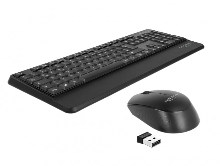 DELOCK Kabelloses Tastatur- und Maus-Set – Komfortabel mit Handauflage