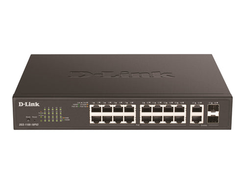 D-LINK Netzwerk-Switch – 16 Ports, PoE+ Unterstützung