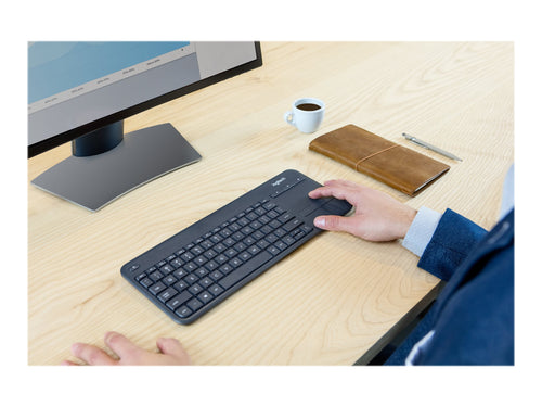 Logitech Kabellose Tastatur – Mit Touchpad, 10 m Reichweite