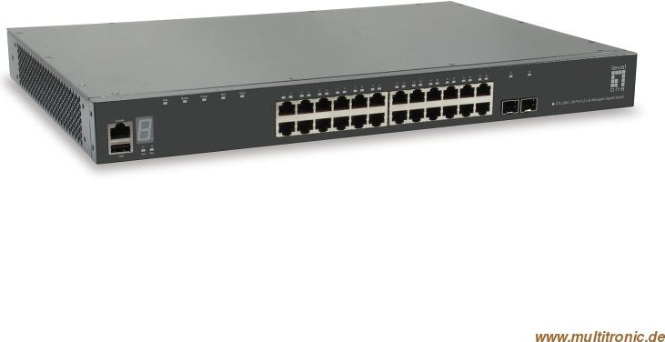 LevelOne Netzwerk-Switch – 28 Ports, Rack-montierbar