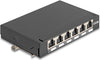 DELOCK Mini Patchpanel – 6 RJ45 Ports, Cat.6A, schwarz
