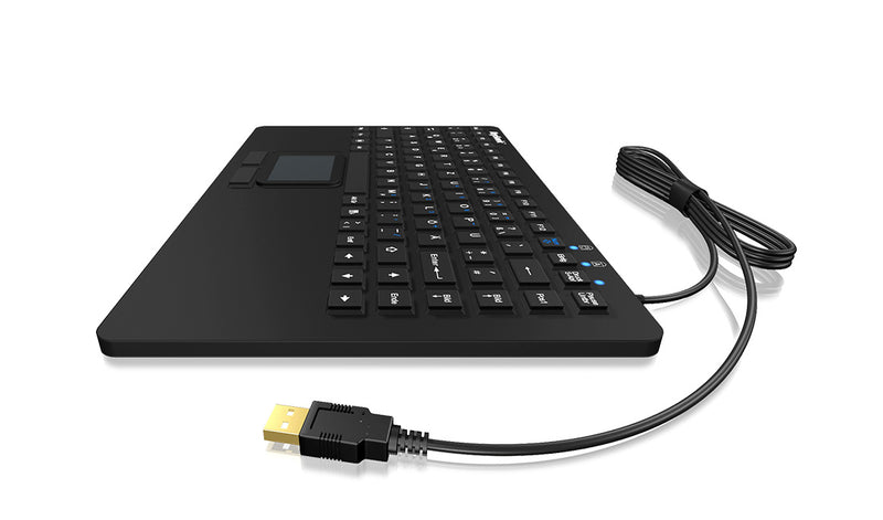 KEYSONIC Tastatur mit Touchpad – USB, robust & wasserfest