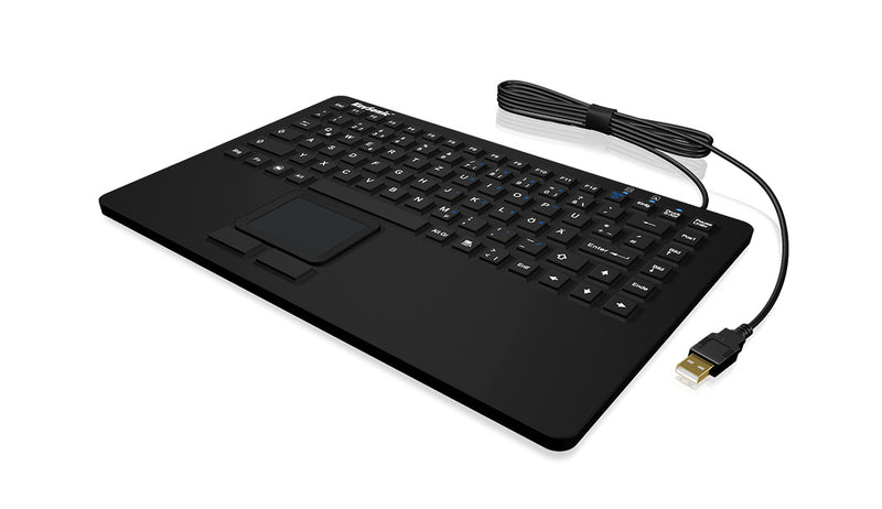 KEYSONIC Tastatur mit Touchpad – USB, robust & wasserfest