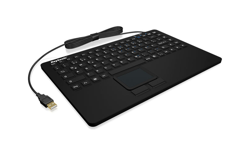 KEYSONIC Tastatur mit Touchpad – USB, robust & wasserfest