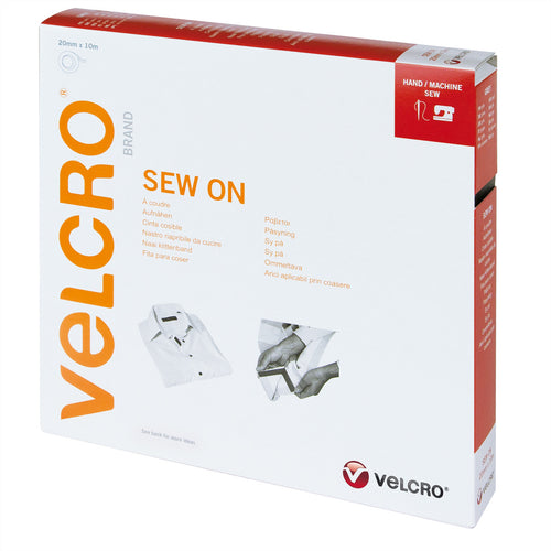 VELCRO Klettband zum Aufnähen – 20mm x 10m, grau
