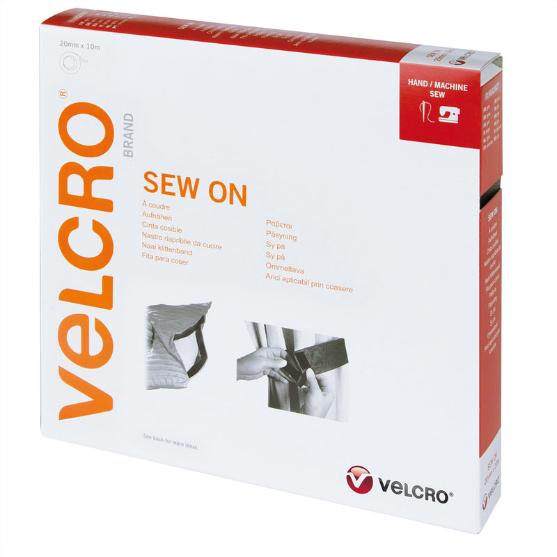VELCRO Klettband – Zum Aufnähen, 20 mm x 10 m, Bordeauxrot