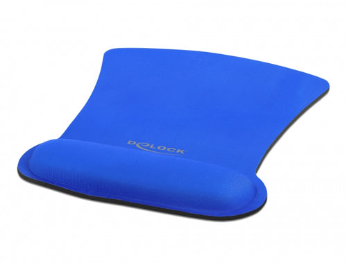 DELOCK Mauspad – Ergonomisch mit Handballenauflage, Blau