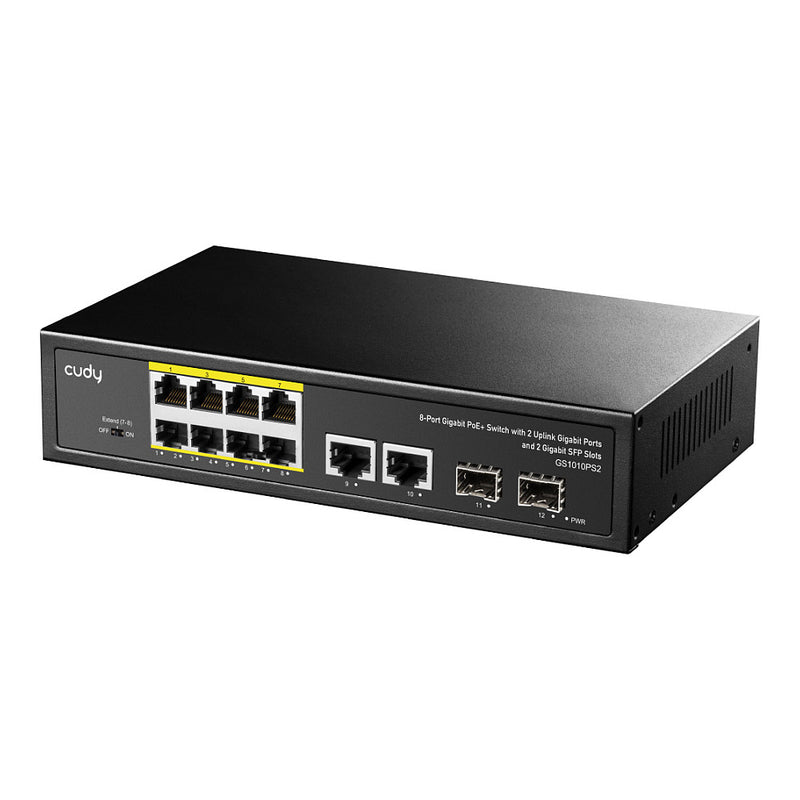 Cudy Netzwerk-Switch – 8 PoE+ Ports, 2 SFP für Glasfaser