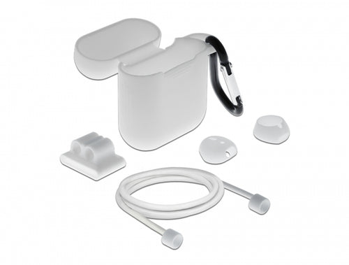 DELOCK Zubehörset für AirPods – Schutztasche, Ohrenstöpsel