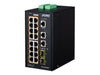 Planet Technology 16-Port PoE Switch – Gigabit, für DIN-Schiene