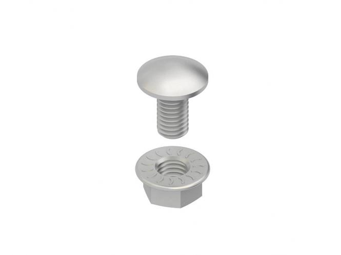 Niedax Flachrundschraube mit Mutter – Edelstahl, 10x25 mm