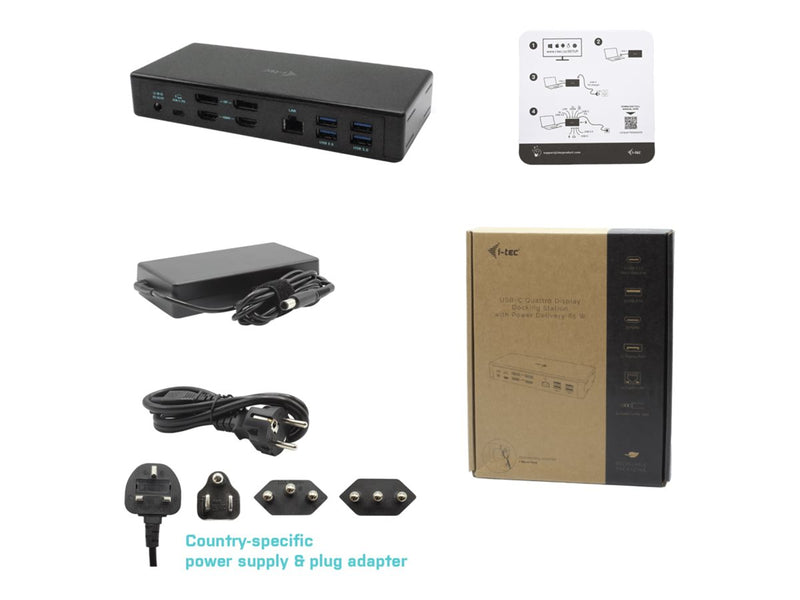 I-tec USB-C Dockingstation – Vier Bildschirme, Stromversorgung