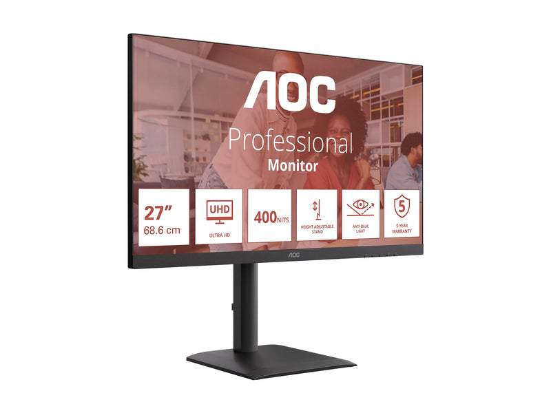 AOC 27" 4K Monitor – IPS-Display, integrierte Lautsprecher