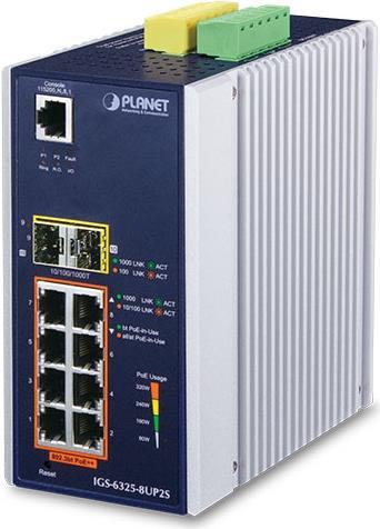 PLANET Industrial Netzwerk-Switch – 8 PoE-Ports, 2 SFP+ Ports
