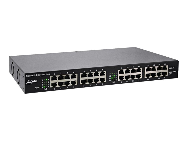 Inline PoE+ Netzwerk Injektor – 16 Ports, Gigabit Geschwindigkeit