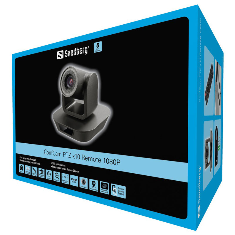 Sandberg ConfCam PTZ Webcam – 1080p, motorbetrieben