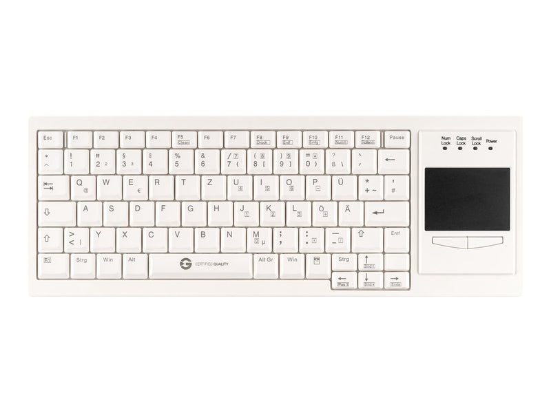 GETT Cleantype Xtra – Tastatur mit Touchpad, USB, weiß