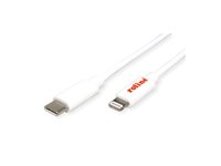 ROLINE Lightning-Kabel – 1 m, USB-C zu Lightning, Weiß