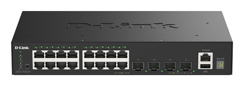 D-Link 20-Port Netzwerk-Switch – Gigabit Ethernet, Smart Management