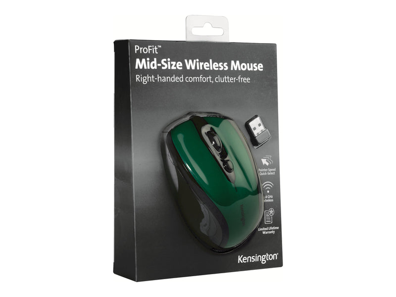Kensington Kabellose Maus – Optisch, Smaragdgrün, USB-Empfänger