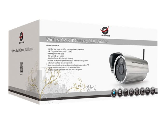 Conceptronic Outdoor-Kamera – Wetterfest, 720P HD