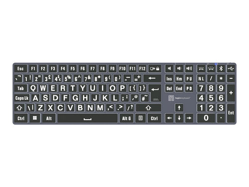 LOGIC-KEYBOARD Kabellose Tastatur – Große Tasten, Hintergrundbeleuchtung