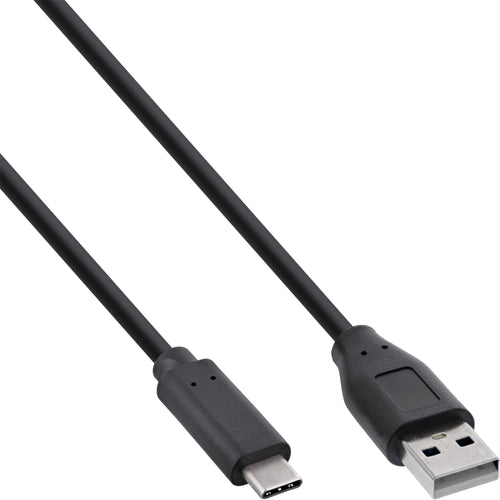Inline USB 2.0 Kabel – USB-C an A, 1m, schwarz
