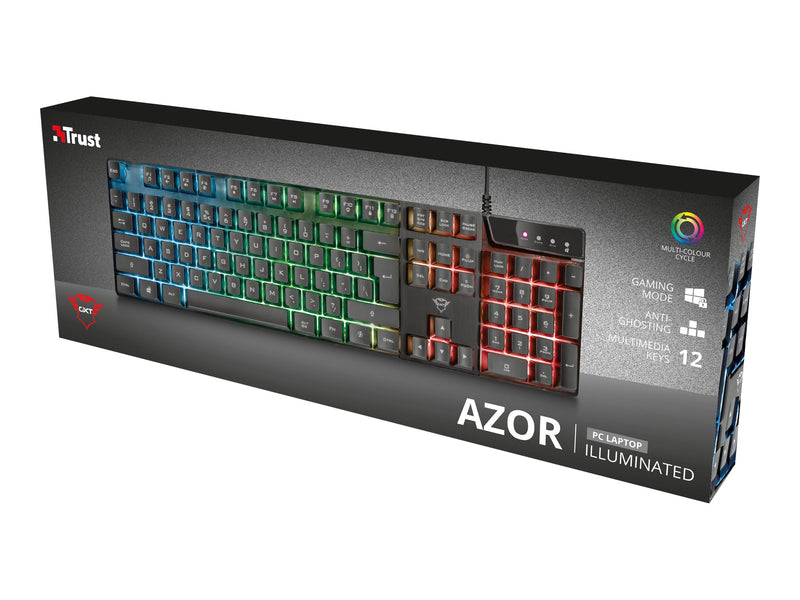 Trust Gaming-Tastatur – Regenbogen-LED, USB-Anschluss