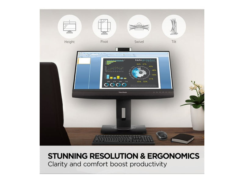 ViewSonic 27" Monitor – 2K Display, USB-C Anschluss
