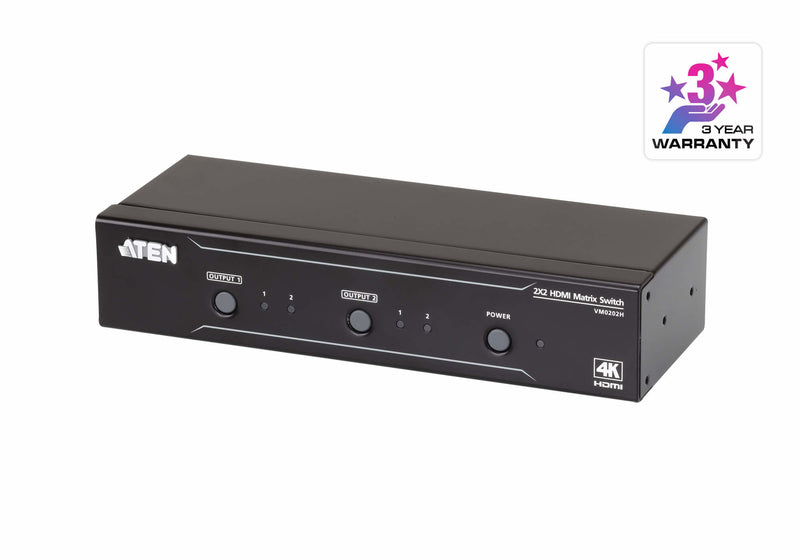 Aten HDMI Matrix Switch – 4K-Auflösung, 2 Eingänge/2 Ausgänge