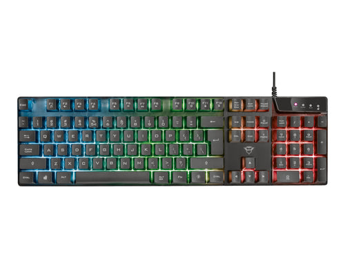 Trust Gaming-Tastatur – Regenbogen-LED, USB-Anschluss