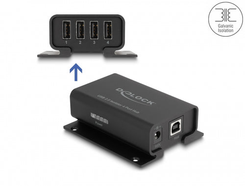 Delock USB Hub – 4 Ports, 5 kV Isolation für sichere Datenübertragung