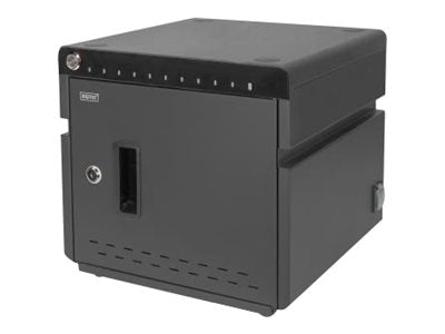 DIGITUS Mobiler Ladeschrank – Für 10 Notebooks/Tablets, USB-Ausgänge