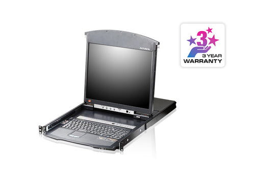 Aten KVM Switch – 16 Ports, integrierter 19" LCD-Bildschirm