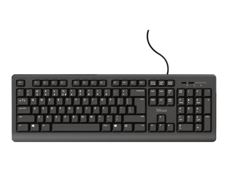 Trust USB-Tastatur – Leise Tasten, Spritzwasserschutz