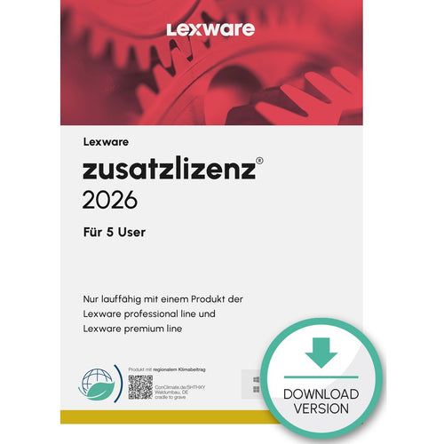 Lexware Zusatzlizenz 2026 – 5 Benutzer, 1 Jahr, Download