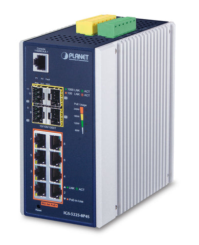 PLANET Switch – 8 PoE+ Ports, Wandmontage möglich