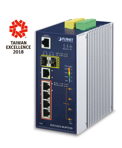 Planet Technology Netzwerk-Switch – 4 PoE-Ports, robustes Gehäuse