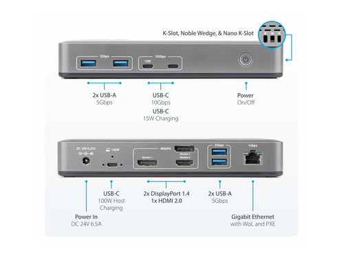 Startech USB-C Dockingstation – 3x 4K Displays, 100W Stromversorgung