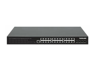 INTELLINET Managed Switch – 28 Anschlüsse, PoE+ Unterstützung