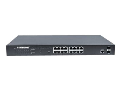 INTELLINET 16-Port Gigabit Switch – PoE+ für einfache Netzwerkverwaltung