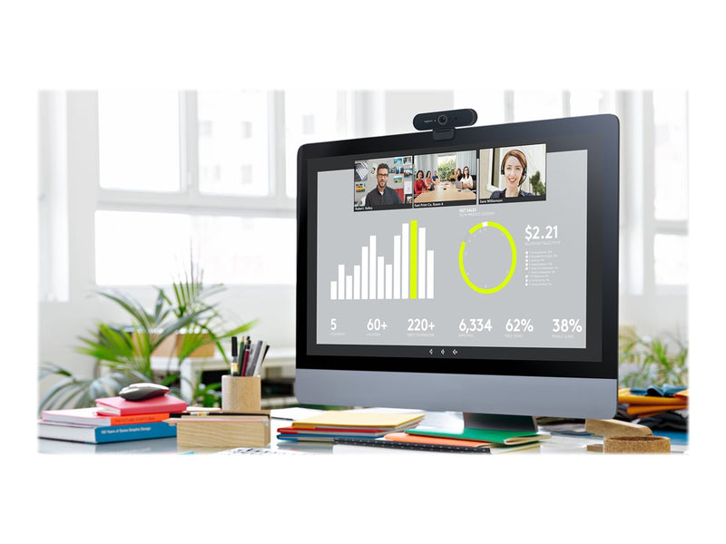 Logitech BRIO Webcam – 4K-Auflösung, Dual-Mikrofone