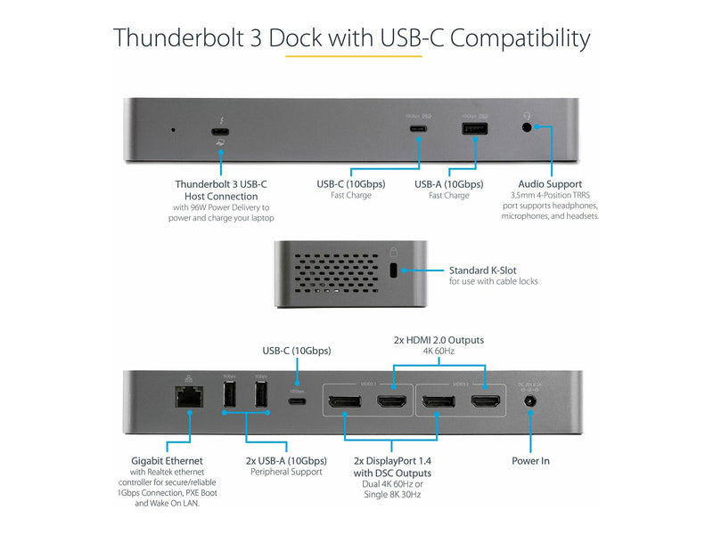 StarTech Thunderbolt 3 Dock – Dual 4K, USB-C Kompatibilität