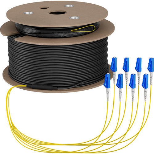 EFB Elektronik Glasfaserkabel – 8-fach LC-Anschluss, 190m Länge